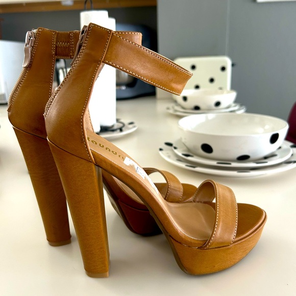Shoes - Carmel Brown Platform Heels